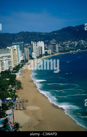 ELEVATED VIEW OF ACAPULCO BAY / MEXICO Stock Photo