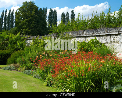 The colourful gardens of La Plessis Sasnieres in the Loire Valley Stock Photo