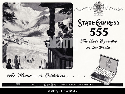 Original full page advertisement in fashion magazine circa 1955 for STATE EXPRESS 555 cigarettes Stock Photo