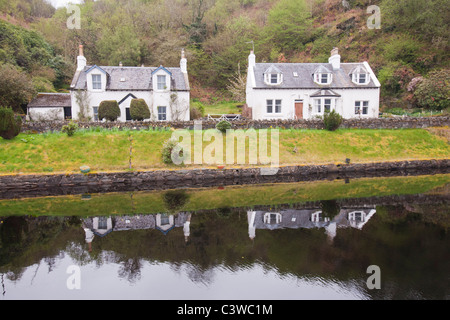 The Crinan Canal which connects Loch Fyne to the open Atlantic Stock Photo