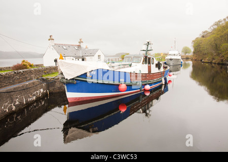 The Crinan Canal which connects Loch Fyne to the open Atlantic Stock Photo