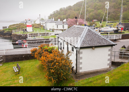 The Crinan Canal which connects Loch Fyne to the open Atlantic Stock Photo