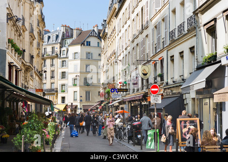 Shops and restaurants on Rue Buci, Saint Germain district, Paris, France Stock Photo