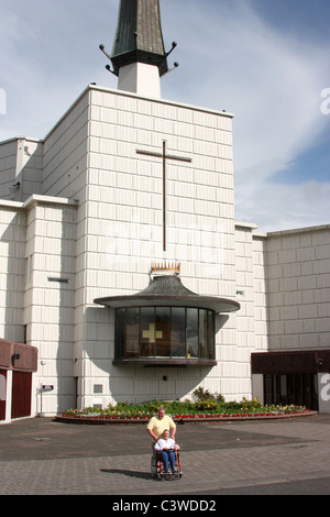 Pilgrims at the Basilica of Knock in County Mayo Stock Photo