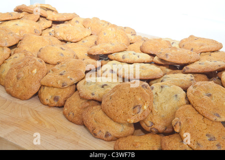 A fresh batch of chocolate chip cookies Stock Photo