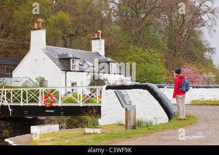 The Crinan Canal which connects Loch Fyne to the open Atlantic Stock Photo