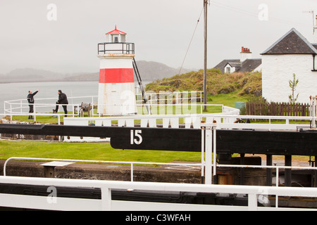 The Crinan Canal which connects Loch Fyne to the open Atlantic Stock Photo