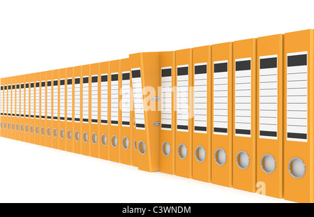 Office folders in a row Stock Photo