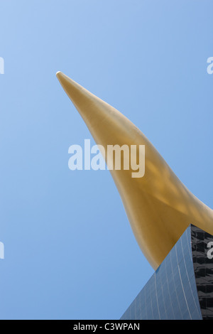 Asahi Beer Hall (a.k.a. Super Dry Hall, or Flamme d'Or, Golden Flame, Golden Turd), designed by French designer Philippe Starck. Stock Photo