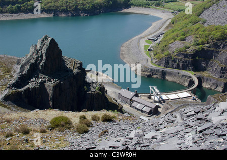 Dinorwig hydroelectric power station, Llyn Peris reservoir, Snowdonia, North Wales, UK Stock Photo
