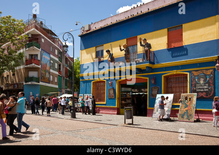 Colorfully painted buildings of the Caminito in La Boca district, Buenos Aires, Argentina, South America. Stock Photo