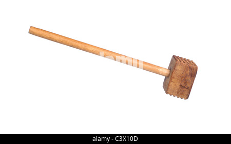 A meat tenderizing mallet isolated on white. Stock Photo