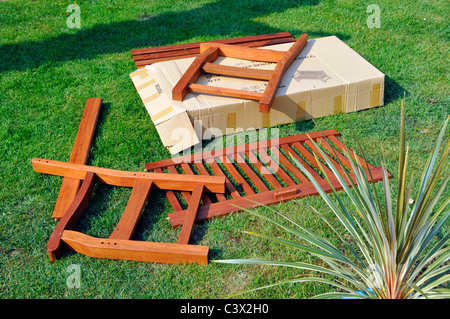 Flat pack garden furniture  seat Stock Photo