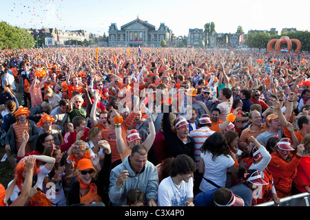 Quarter final Brazil - The Netherlands (1-2), 2 July 2010. About 20.000 supporters gathering together. Stock Photo