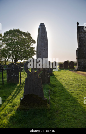 United Kingdom's tallest standing stone,The Rudston Monolith, East Riding of Yorkshire Stock Photo