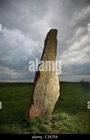 Long Meg neolithic standing stone, Cumbria, UK Stock Photo