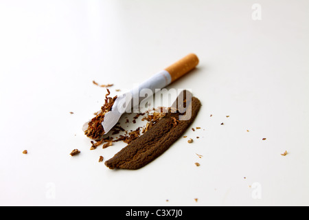 Moroccan hashish or hash, a cigarette and tobacco; the ingredients of a hash joint Stock Photo