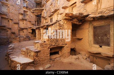 Inside the perfectly preserved agadir (fortified granary) of Tasguent in the Anti-Atlas mountains, Morocco Stock Photo