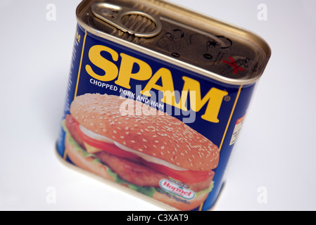 Tin of Spam pork luncheon meat Stock Photo