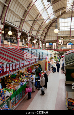 Derby indoor market a victorian market hall from the balcony, city ...