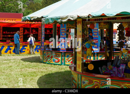 Traditional fairground stalls at a steam and vintage rally. Stock Photo