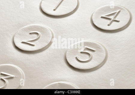 braille numbers in an educational book Stock Photo