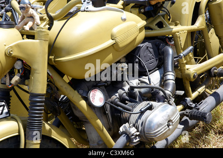 German Army (Wehrmacht) BMW R75 motorcycle and sidecar as used by the Afrika Corps. Stock Photo