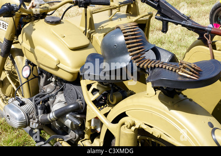 German Army (Wehrmacht) BMW R75 motorcycle and sidecar as used by the Afrika Corps. Stock Photo