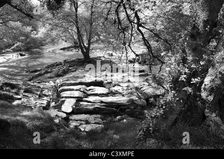 River bed in the Elan Valley, Mid Wales Stock Photo