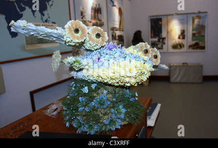 Flying Boat Flower Arrangement Stock Photo