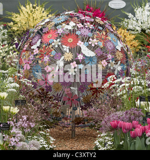 A flower sculpture at the 2011 RHS Chelsea Flower Show. Stock Photo