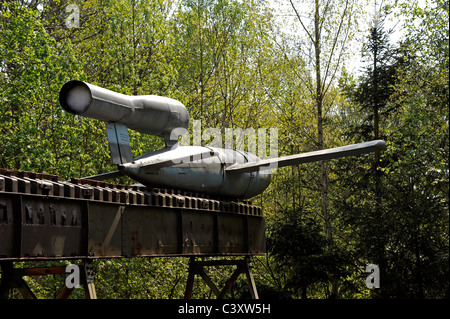 The Eperlecques blockhaus,V1 flying bomb on the launch ramp,Pas de Calais,Nord-Pas-de-Calais,France, WW II,base of V2 weapon Stock Photo