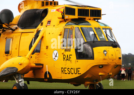 RAF Sea king rescue helicopter on ground. Stock Photo