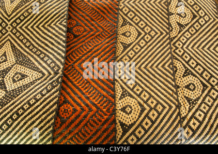 rattan handicrafts at an Penan longhouse in Sarawak, Borneo, Malaysia Stock Photo