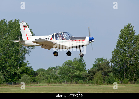 sporting airplane Zlin 42 at an airfield festival in Lower Saxony, Germany Stock Photo