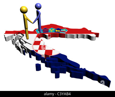 meeting with Croatia map flag illustration Stock Photo