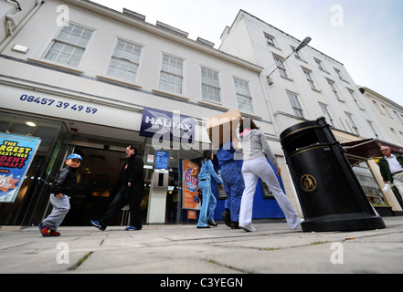 Shoppers passing a branch of the Halifax Bank in Cheltenham UK Stock Photo