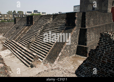 The Aztecs Ruins of Temple Mayor in Archaeological Site of Tlatelolco.Mexico City. Stock Photo