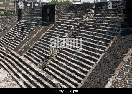 The Aztecs Ruins of Temple Mayor in Archaeological Site of Tlatelolco.Mexico City. Stock Photo