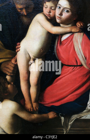 Detail: The Holy Family with the Infant Saint John the Baptist, by Caravaggio Stock Photo