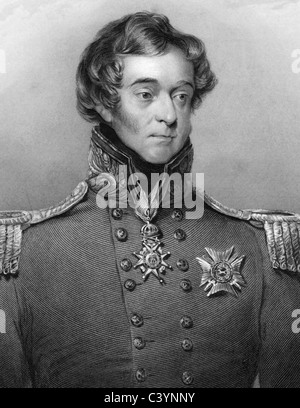 General Sir Frederick William Trench (1777-1859) on engraving from 1800s. British soldier and Tory politician. Stock Photo