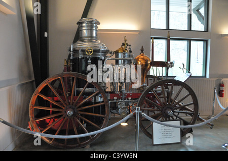 The horse-drawn fire engine from 1795-1820 on display at the National ...