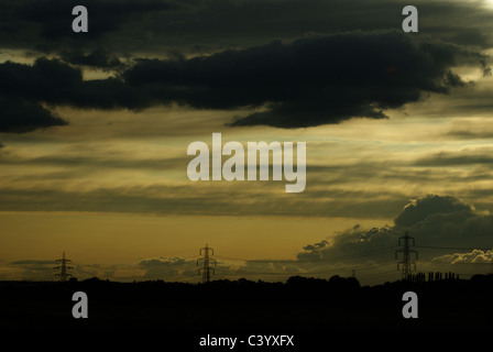 Electrical transmission tower, Pylon Stock Photo