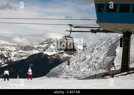 Ski lift Grossarl and Dorfgastein ski area Scharte Mountain Bad Hofgastein Gastein Valley Salzburgerland Austria Stock Photo