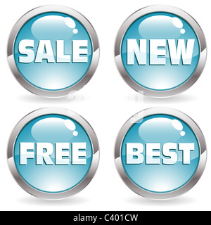 Set of buttons with label for trade, vector illustration Stock Photo