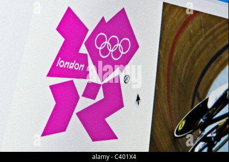 Close up of the London 2012 logo as seen on its website. (Editorial use only: print, TV, e-book and editorial website). Stock Photo