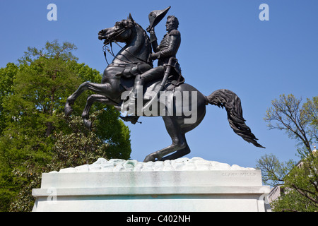 Statue of Andrew Jackson in Lafayette Park, Washington DC Stock Photo