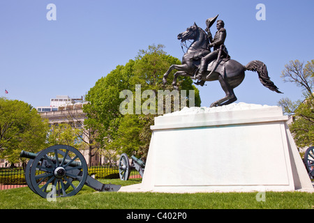 Statue of Andrew Jackson in Lafayette Park, Washington DC Stock Photo