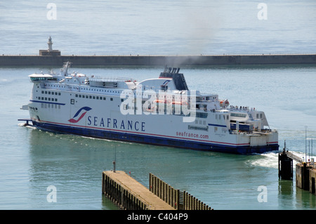 Port of Dover Ferry Terminal in the Eastern Docks and SeaFrance service departing Stock Photo