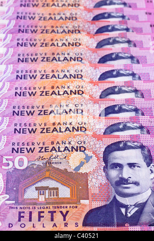 Dollar notes in New Zealand currency Stock Photo